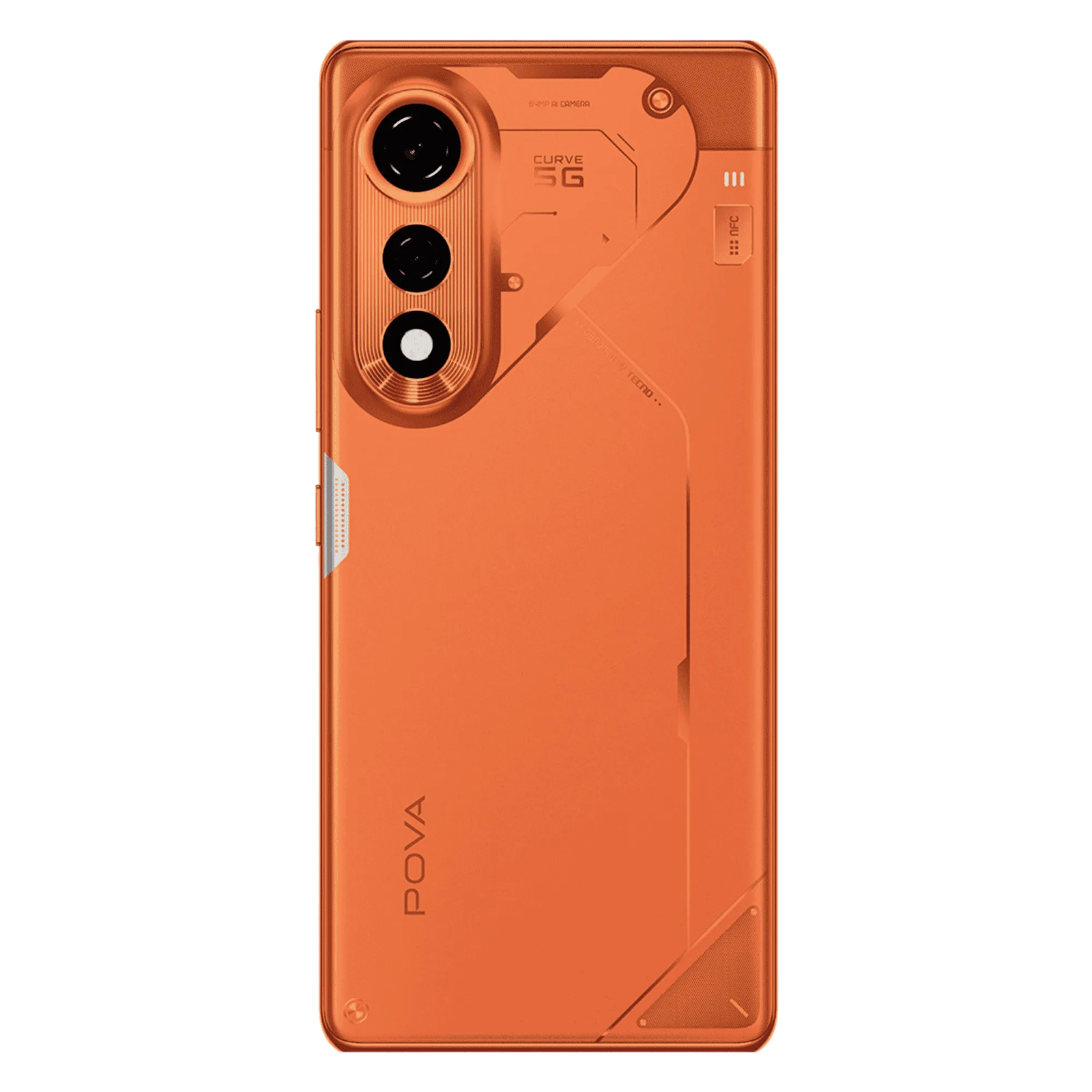 POVA Curve — Cyber Orange. Curved AMOLED, aluminium frame.